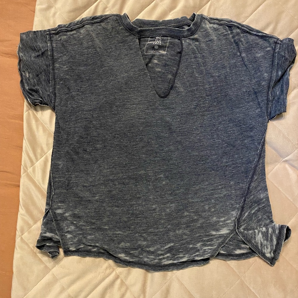 Free People Distressed Oversized Tee
